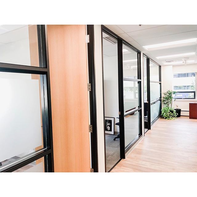 brenric_group's tweet photo. Black aluminum frames with 8 foot tall oak doors made this office space feel bright and modern. 
Office expansion and renovation project complete in #Victoria. https://t.co/DFRgl5VgkM https://t.co/ZqGsjEU1HV