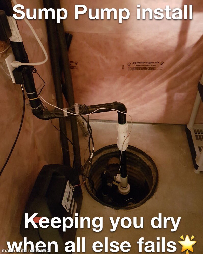 Discount_Drain's tweet photo. Stay dry! #sumppump #ldnont https://t.co/7h6ucx72aQ