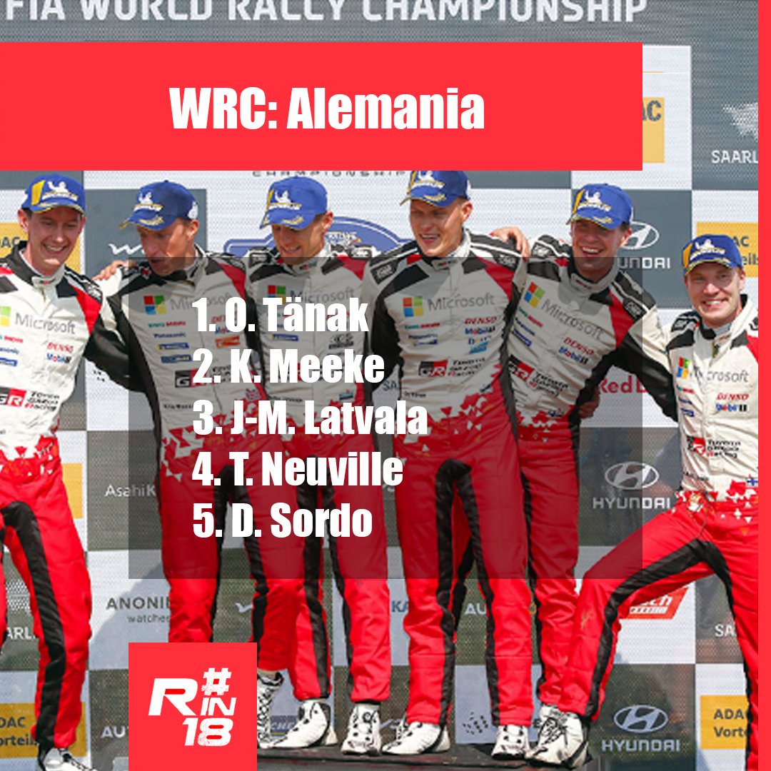 Rin18mx's tweet photo. Aquí los resultados del WRC de Alemania.

#Rin18 #WRC #Alemania #ToyotaGazooRacing https://t.co/n4OMARQyLl