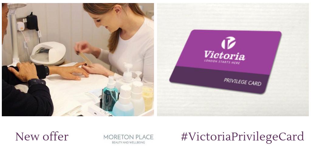 LondonHeritageQ's tweet photo. #VictoriaPrivilegeCard holders are in for a treat @moreton_place with a complimentary drink, 25% off nail, waxing and eye treatments and 30% off face and body treatments until Saturday https://t.co/ZeKb5eD9sW #LondonStartsHere #BankHolidayWeekend https://t.co/kN23aosQrc