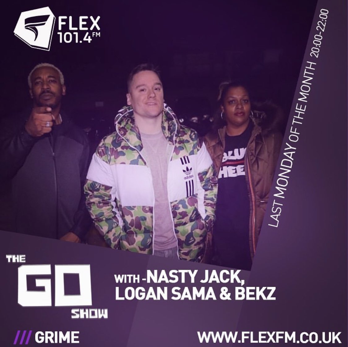 NastyjackPR's tweet image. The GO Show Is Back!! 
Catch @NastyJack @QueenBekz and @djlogansama Live from @FLEXFMUK Tonight 8-10pm !! 
Special Guest due to pass through as well! #TheGoShow #Kweff #Chattings #Grime #Radio
