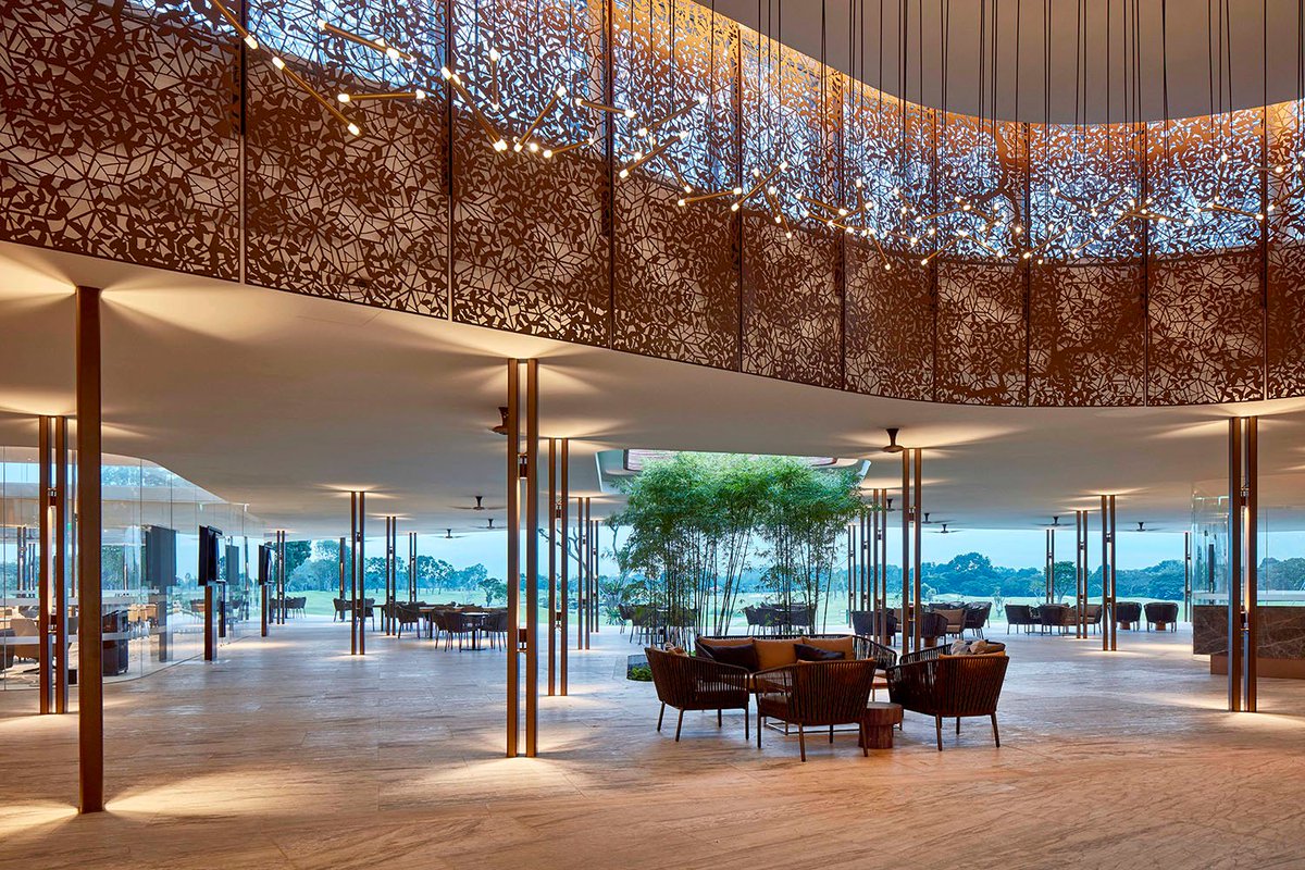 My Rain Tree metal scrims for the Tanah Merah Golf Clubhouse in Singapore by URBNarc.  Seen here in <a href="/theplanmag/">THE PLAN</a> theplan.it/eng/award-2019…