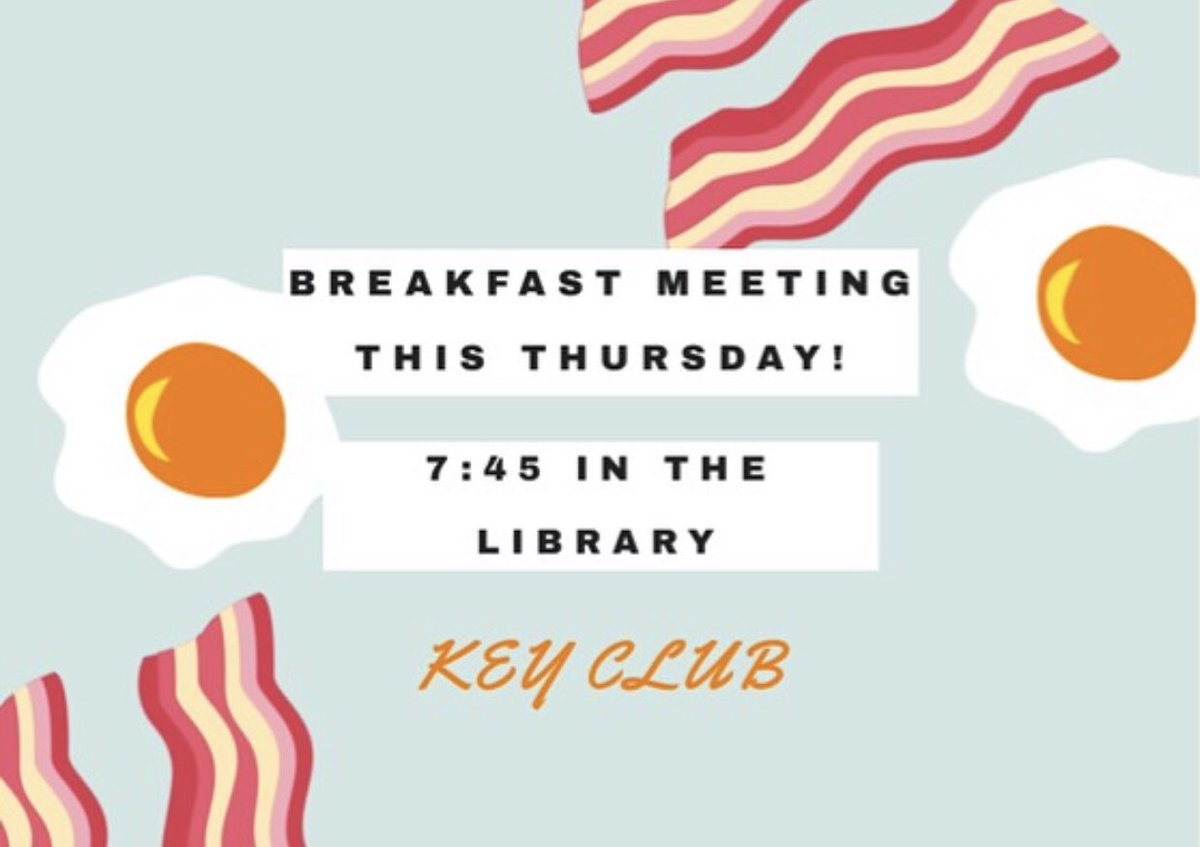 WfordKeyClub's tweet photo. Sign up to bring food and come eat a delicious breakfast with us at the breakfast meeting this Thursday! https://t.co/r5ShOiLEYs