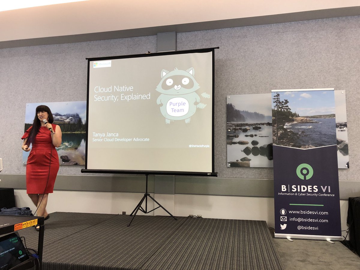 _markcohen's tweet photo. 1st inaugural @BSidesVI keynote kicks off with @shehackspurple! #bsidesvi2019 #devavocado https://t.co/KUwxRIuqUU