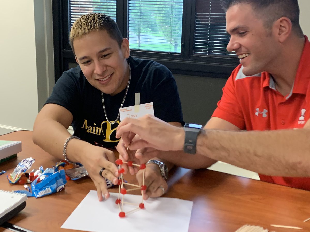 Cooperative learning team building today in D207 Green book training.  Using goal, task, shared resources, roles and outside enemy to create positive interdependence!