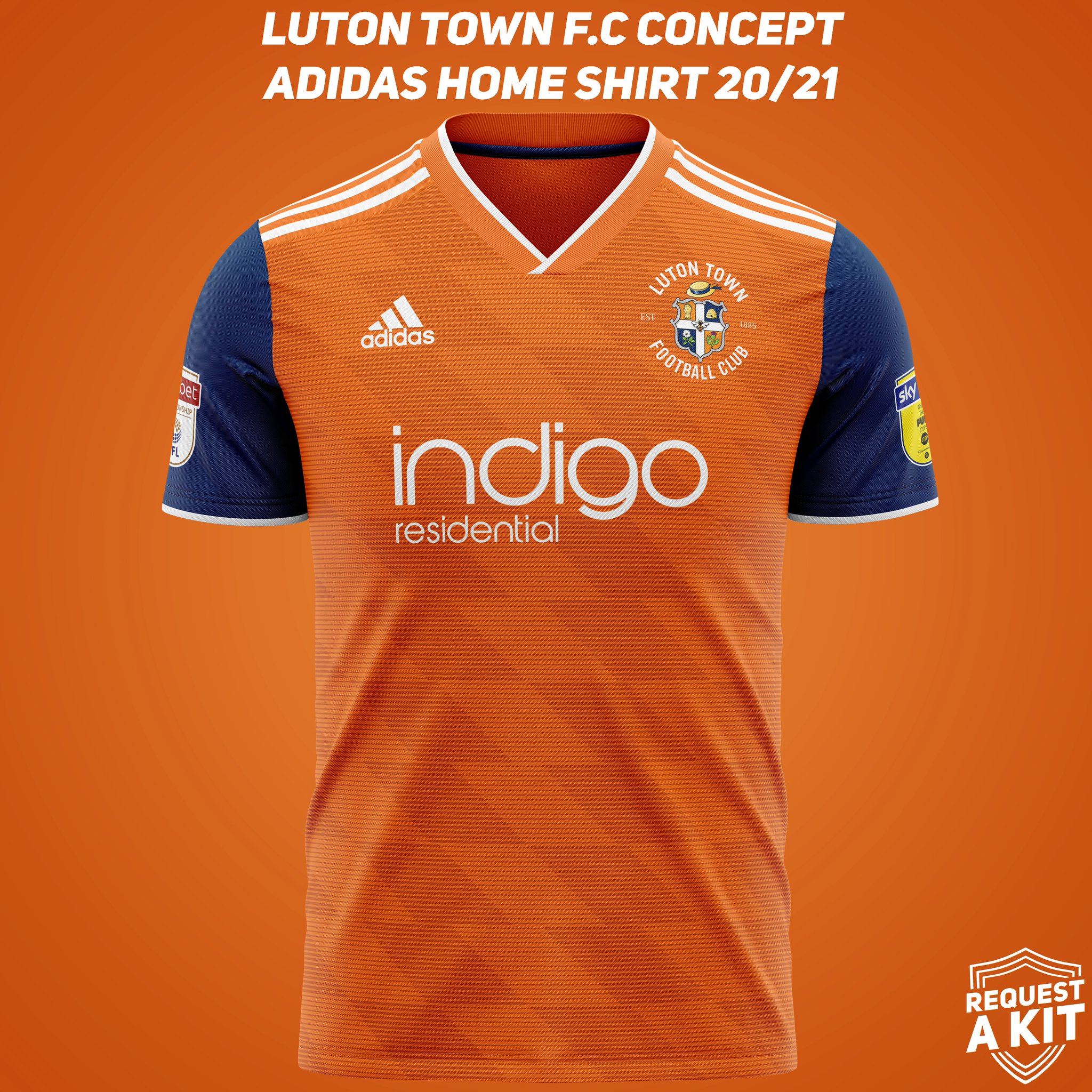 luton town adidas shirt