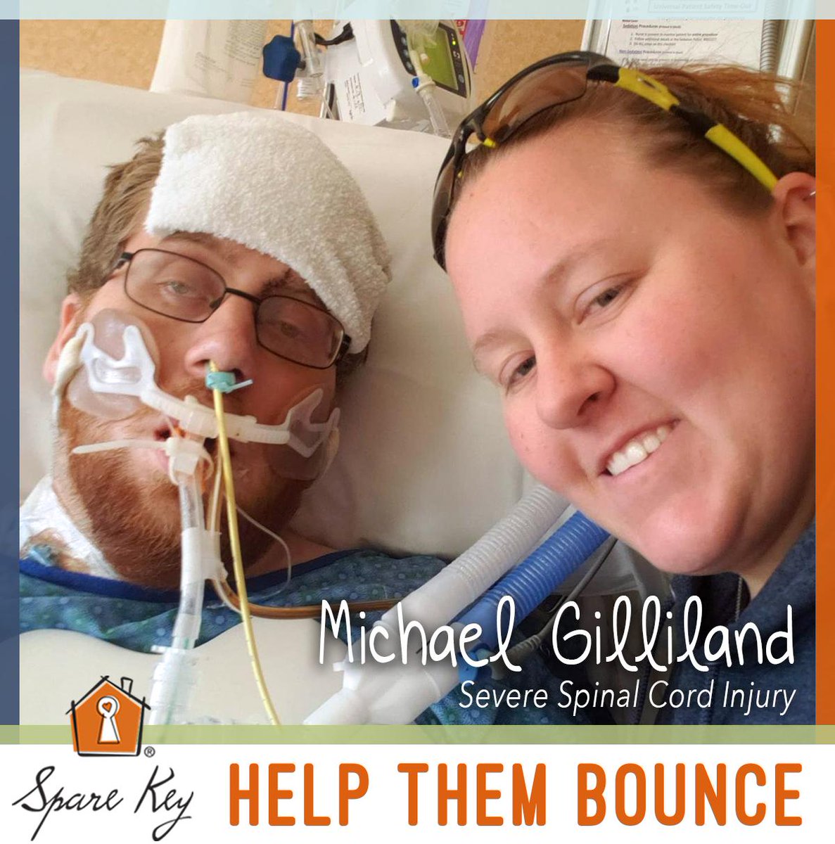sparekeyUSA's tweet photo. Meet Michael Gilliland (https://t.co/Hmipe34ztr): Michael sustained a serious spinal injury, leaving him paralyzed from the waist down. Now, the Gillilands need YOUR help with their mortgage to #BounceandNotBreak!

Visit https://t.co/ib9XHTItgZ to find more families in need! https://t.co/DPK81yMpF7