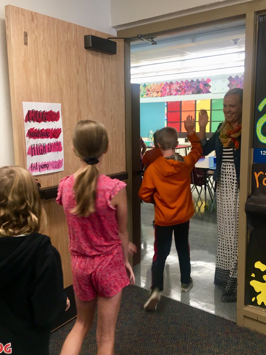 BraceBulldog's tweet photo. Building positive and welcoming classroom environments with a “Welcome Menu” for the greeting at the door and a classroom mantra in Art! #ssdedu #breckel https://t.co/josqndKRBf