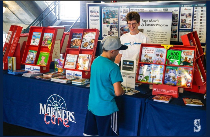 Page_Ahead_'s tweet photo. Join @Mariners Care and PACCAR by bringing NEW children’s books or cash donations to the Tuesday, August 27th game against New York, @TMobilePark
All donations benefit Page Ahead and give kids in need the chance to read! #seattlemariners #MarinersCare #Mariners #bookdrive https://t.co/WYFnEMtIX7