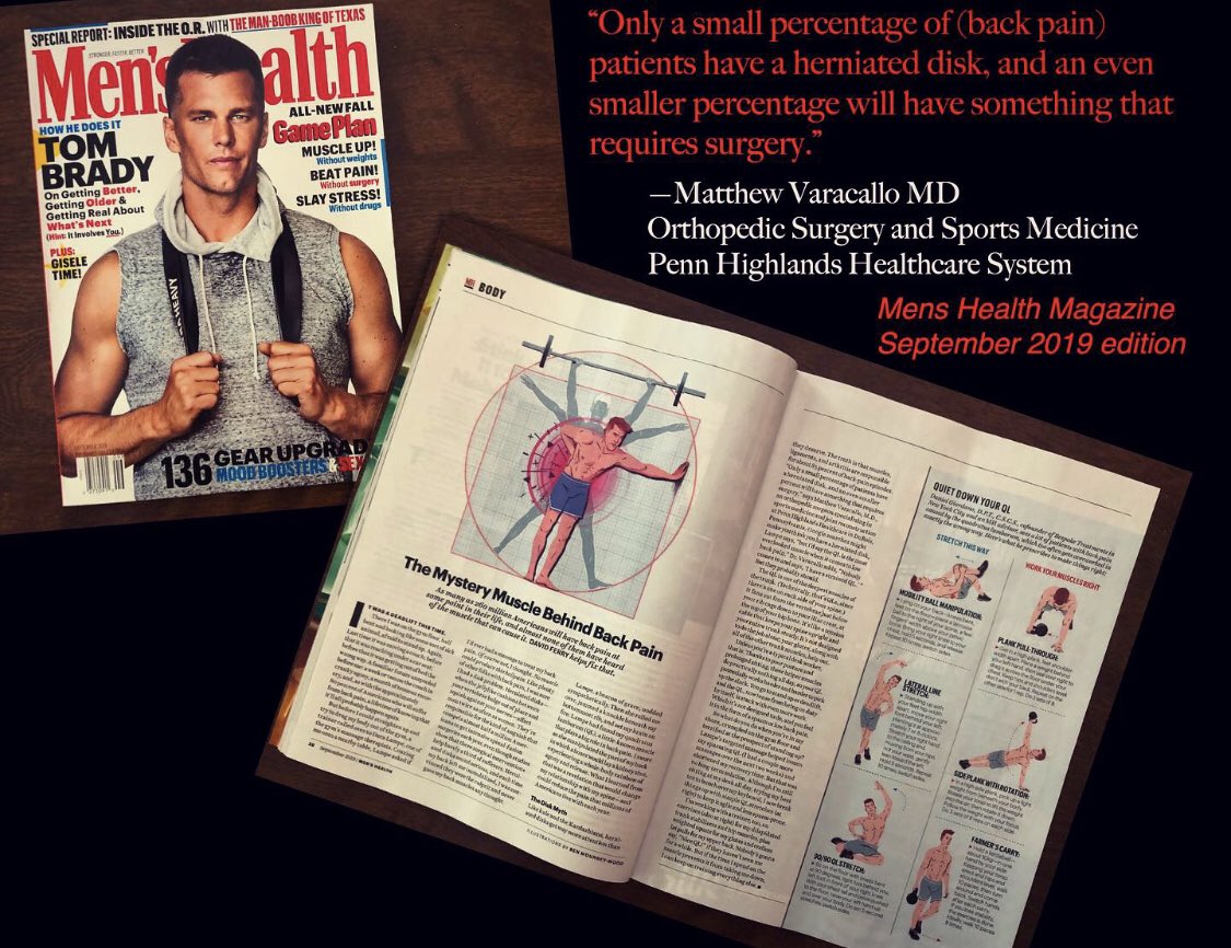 djvcity's tweet photo. Honored and humbled to be interviewed in the current issue September 2019 in @MensHealthMag 

Impact of core weakness/dysfunction and #lowbackpain 

Very important for the general public to understand the multifactorial nature of this very common and debilitating problem ! https://t.co/xwxr3914Qv