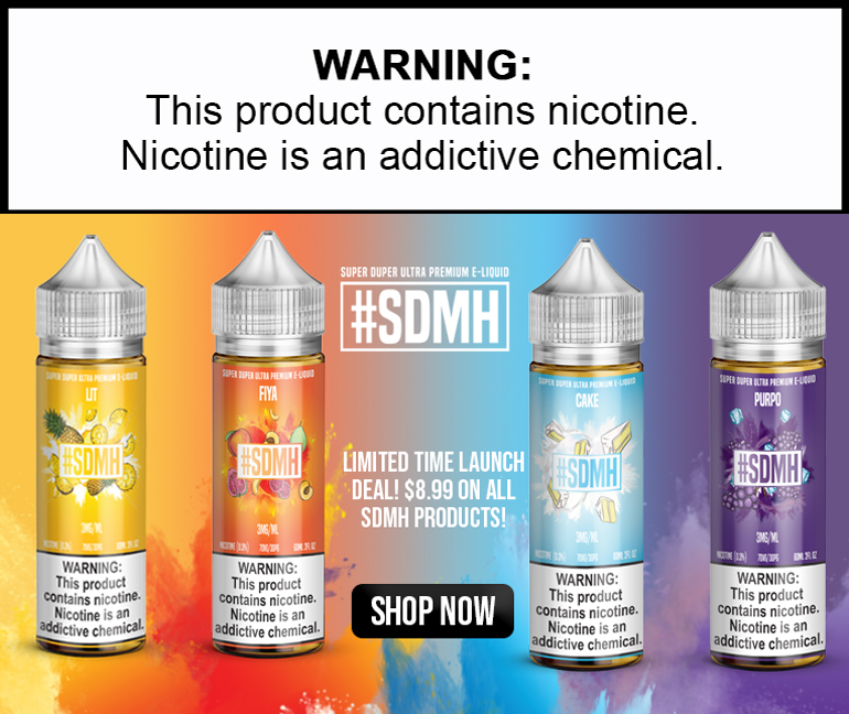 eJuiceDirect's tweet photo. *Limited Time Launch Deal* $8.99 on ALL SDMH Products | Try it NOW!
https://t.co/Gp4OSiHWRU

#vapecommunity #vapeon https://t.co/6ay6Yiko9R