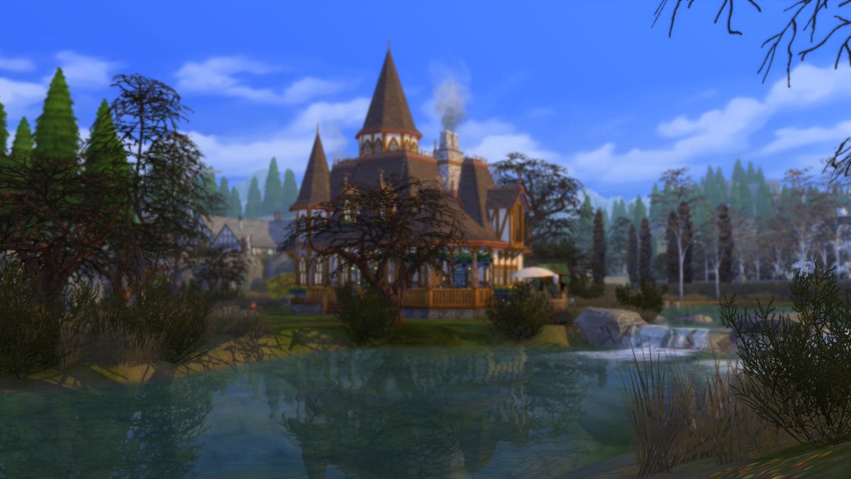 SimsArtistry's tweet photo. My Realm of Magic inspired New Build! A Wicht Lake Chateaux in progress, with 4 bedrooms, 5 baths, potion room, living and dining rooms, bay windows, secrest paths and a great ritual secret room! Can't wait to finish! 🧙‍♂️✨💖🔮🌈 #TS4RealmOfMagic #TheSims4 https://t.co/yzhBbLeZfr