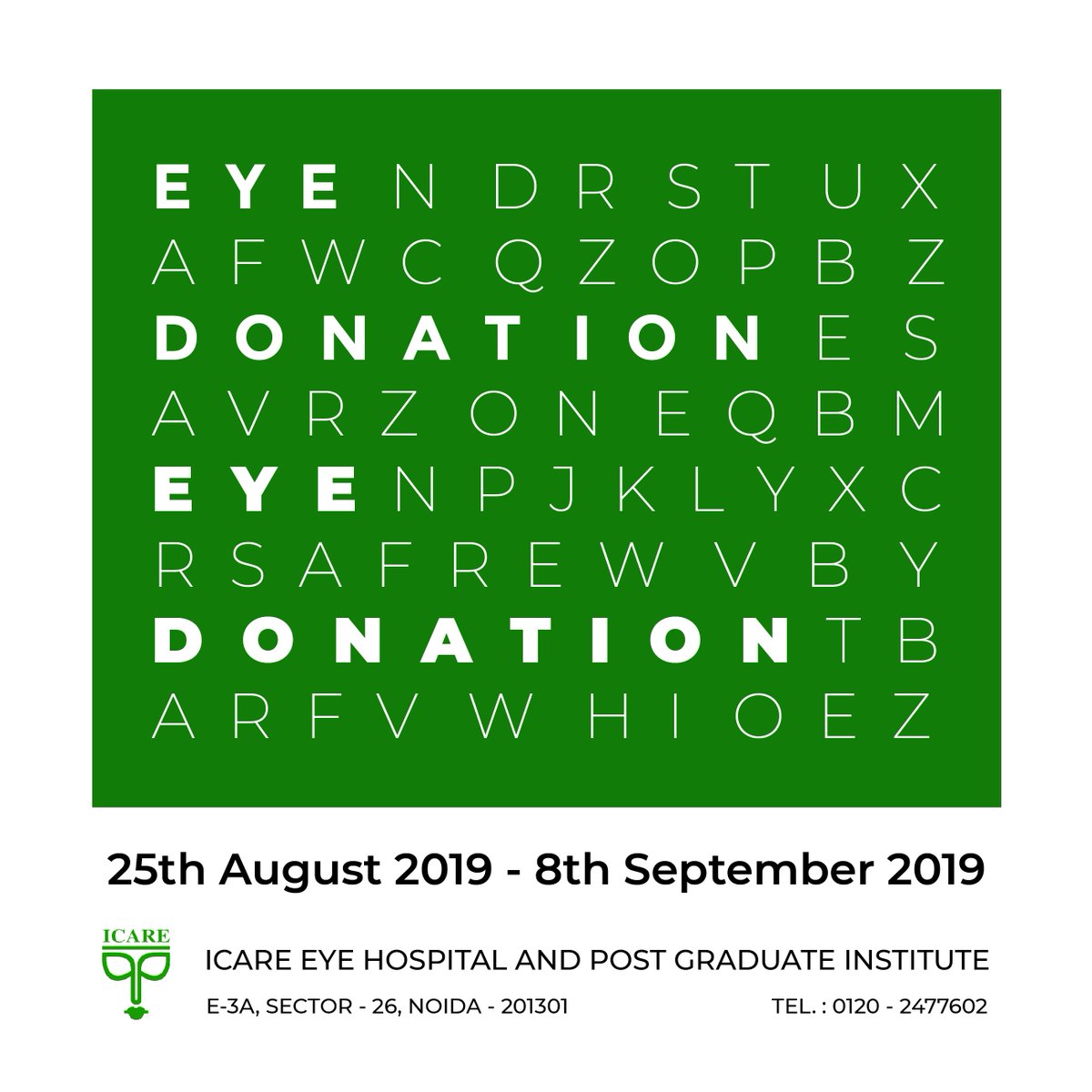 icarehospital's tweet photo. Make a pledge to donate your eyes.
https://t.co/p4bAFeXNu5
#noida #organdonation #eyepledge #eyedonation #OnlyAtICARE https://t.co/gAyJYnDQAV
