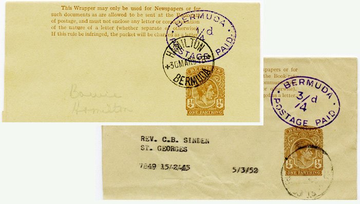 The Bermuda 1950 provisional issue Newspaper Wrappers can be found both CTO and commercially used.

Can you tell the difference?
stampdomain.com/newswrapper/be…