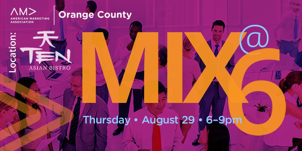 We hope ya'll had a great weekend everyone! 3 days to go! Make sure you have your tickets for the Mix@6 on the Thursday before Labor Day - an ideal place to meet other marketers. See you there! For tickets, visit  ow.ly/L8OS50vvvz5
#MixAtSix #AMAOC #MarketingNetworking