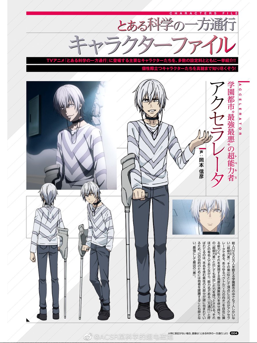 Design das personagens de Toaru Kagaku no Accelerator