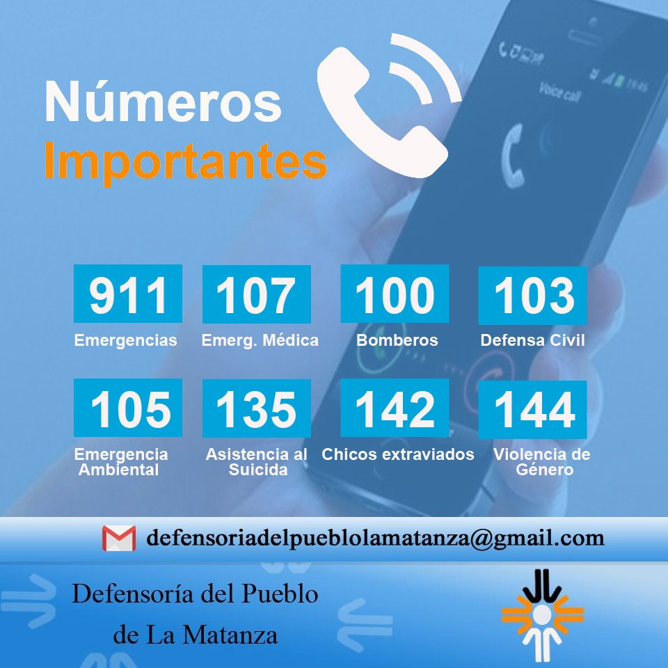 D.P La Matanza в X: „Te dejamos algunos los números de teléfono que tenés  que tener a mano si tenés algún problema médico en nuestro Partido  #LaMatanza https://t.co/AP6byHhVgf“ / X