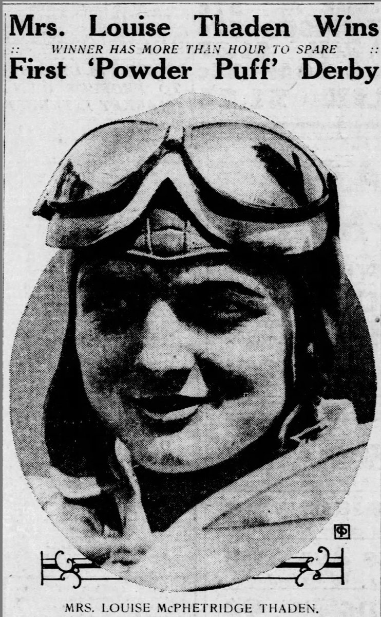 KeithOB's tweet photo. #OTD in 1929, Louise Thaden won the first women's air race, beating Amelia Earhart and others in a 2,600-mile derby. Male officials mocked the women by calling it the "Powder Puff Derby"—but the women knew better. They were just as good as the men. Maybe better. #FlyGirlsBook https://t.co/IP6zsjMOAk