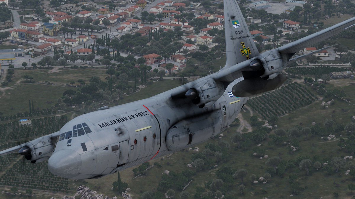 mnaf_mod's tweet photo. 2nd Squadron of the Maldenian Air Force performs a routine cargo flight between Malden and Everon. #Arma3 @Arma3official #mnaf https://t.co/jrqQsTZBsY