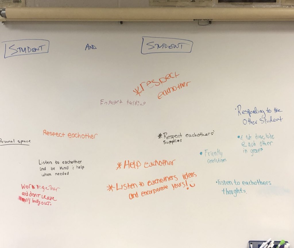 JNeitzel304's tweet photo. Ending the first week with 8th graders creating class expectations for the 2019-2020 school year. #backtoschool @Geneva304 https://t.co/n99voEVfP5