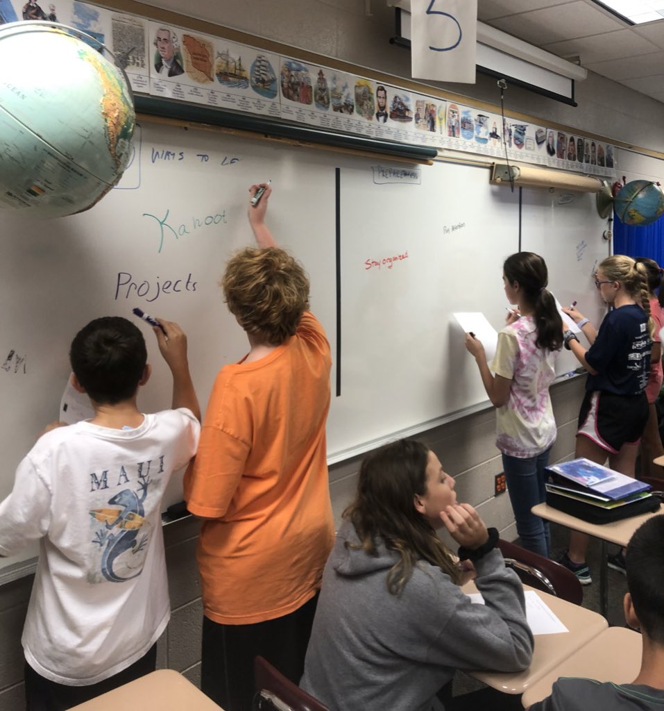 JNeitzel304's tweet photo. Ending the first week with 8th graders creating class expectations for the 2019-2020 school year. #backtoschool @Geneva304 https://t.co/n99voEVfP5