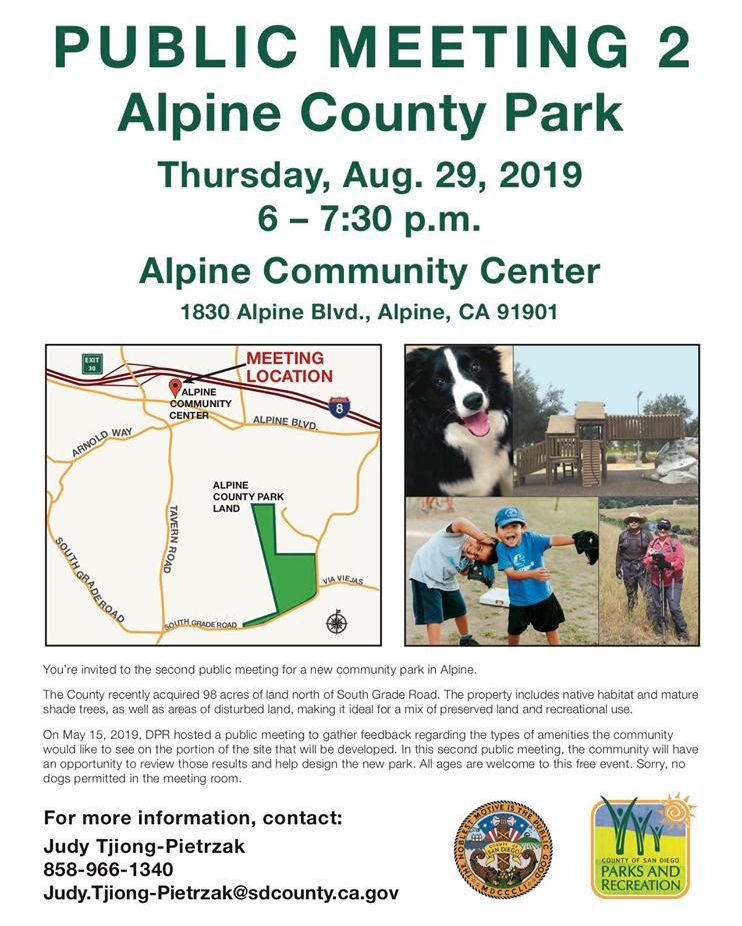 skatepark's tweet photo. This Thursday! East San Diego County residents can voice their opinion on a new park project in #AlpineCA. Come out and share your voice in your community. #advocacy https://t.co/u2CEEifCPz