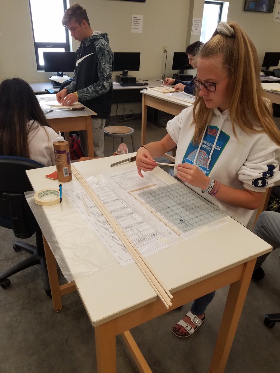 GeometryIn's tweet photo. Balsa house building has started in Geometry in Construction class. #ahstrojanfam https://t.co/WsdIK6sIVm