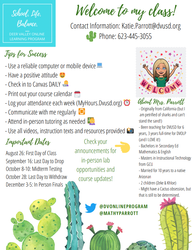 mathyparrott's tweet photo. Who am I fooling??? 🌵🌵🌵 #cactusobsession Here is a handy dandy one-pager about me and my courses! Open house tonight @BGHS_DVUSD in the Media Center from 5-7pm. @DVOnlineProgram #Extraordinary @DVUSD https://t.co/bSUwtQ0yK5