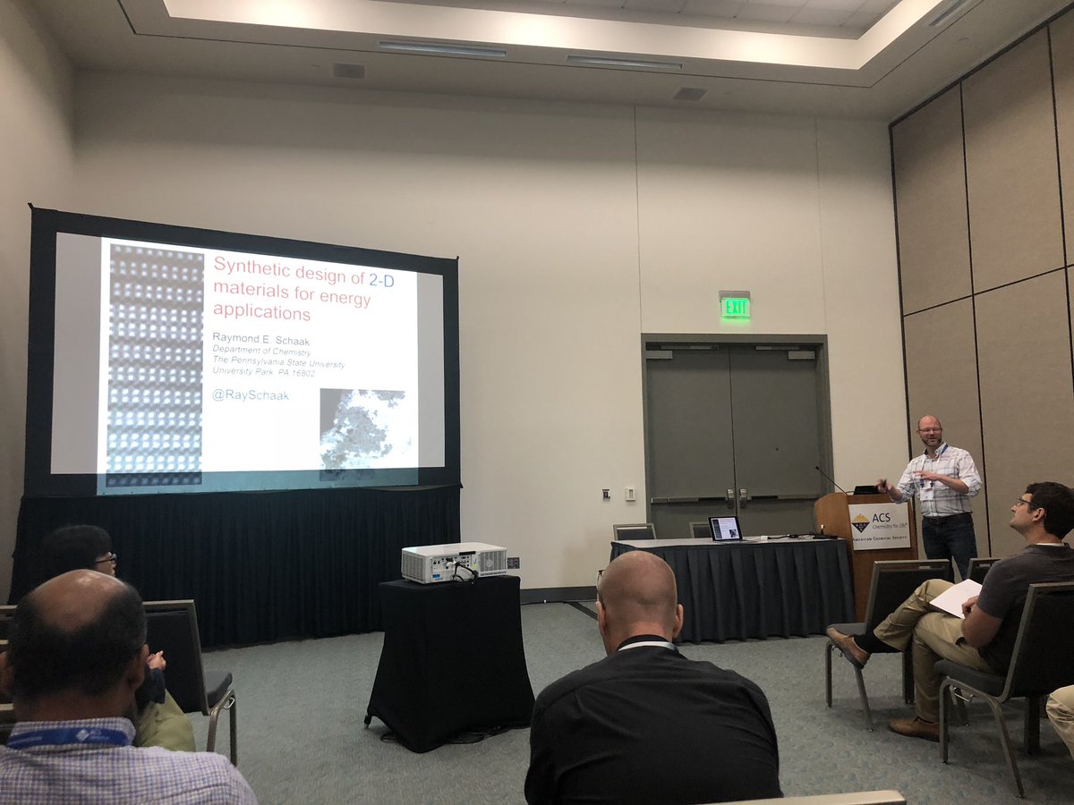 <a href="/RaySchaak/">Ray Schaak</a> second talk at #ACSSanDiego, this time speaking on 2-D materials synthesis, work by <a href="/AlbertJDarling/">Albert Darling</a> <a href="/GalaYifan/">Yifan Sun</a> <a href="/LT_Alameda/">Lucas Alameda</a>
