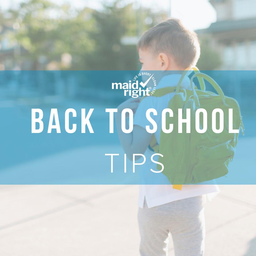 MaidRightClean's tweet photo. It is almost time for your kiddos to head back to school! Use these three tips to set them up for success for the big day. Swipe for more! https://t.co/iu3gXB4Usc