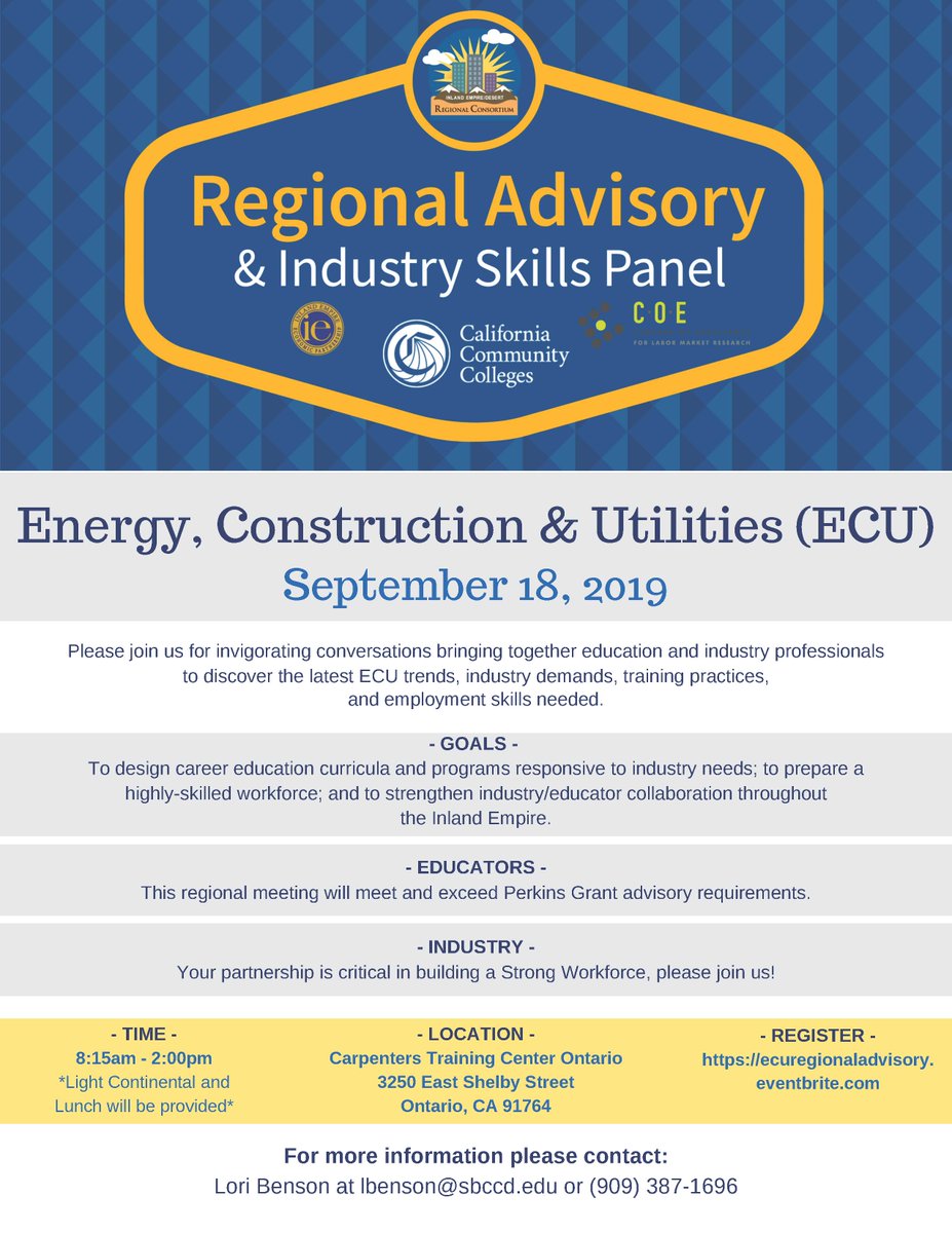 CRYROP's tweet photo. Join us at the Energy, Construction &amp; Utilities Advisory on Sept. 18th in Ontario, bringing together educators &amp; industry. Help us prepare a highly skilled workforce. Click to register https://t.co/Oq9syh5sjT  @SCE @calsteel @intech_center @IEEP_ @PSUSD @RCOE @_IERCC @DRHorton https://t.co/taYsupaZeV