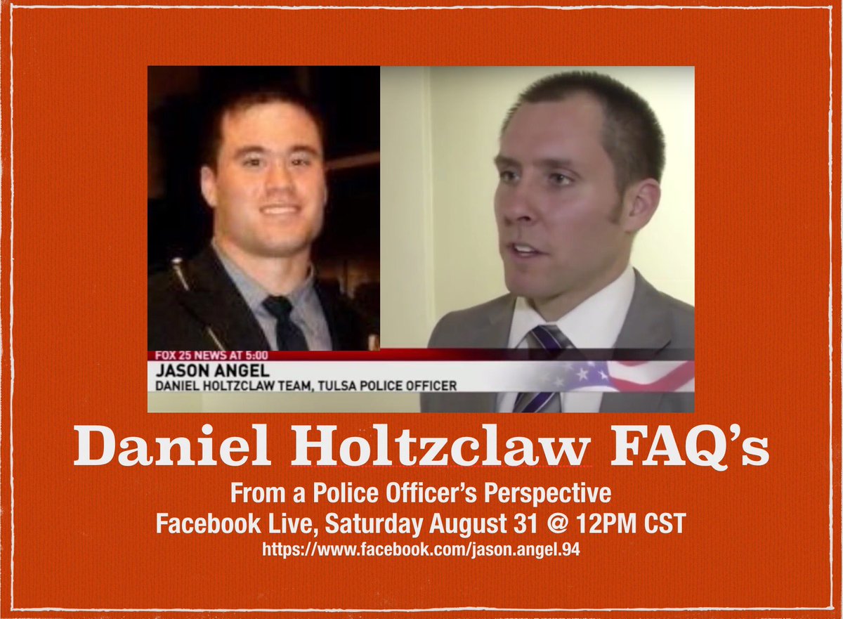 Make sure you tune 8/31 at 12PM central @ Jenny Holtzclaw’s Facebook for the FAQ by Oklahoma LEO Jason Angel - police perspective. #FreeDanielHoltzclaw #BeyondTheConviction <a href="/michellemalkin/">Michelle Malkin</a> <a href="/MWilliamPhelps/">M. William Phelps</a>