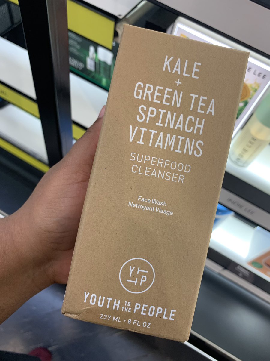 Youth to the people Superfood Cleanser. $36. Vitamin C, panthenol, green tea, spinach, and kale. An amazing antioxidant Cleanser. Love using this in the morning because it leaves my skin bright. Non-stripping. No harsh scent. Great for all skin types! Amazing for mature skin.