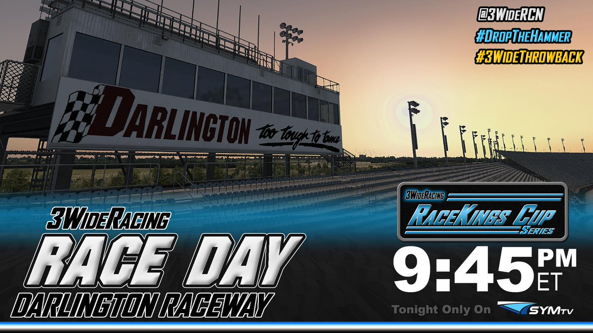 3WideRCN's tweet photo. Tonight is the 2019 #3WideThrowback race from the Lady in Black! Tune in at 9:45pm ET for the green flag! #DropTheHammer https://t.co/pGnaZp1s73