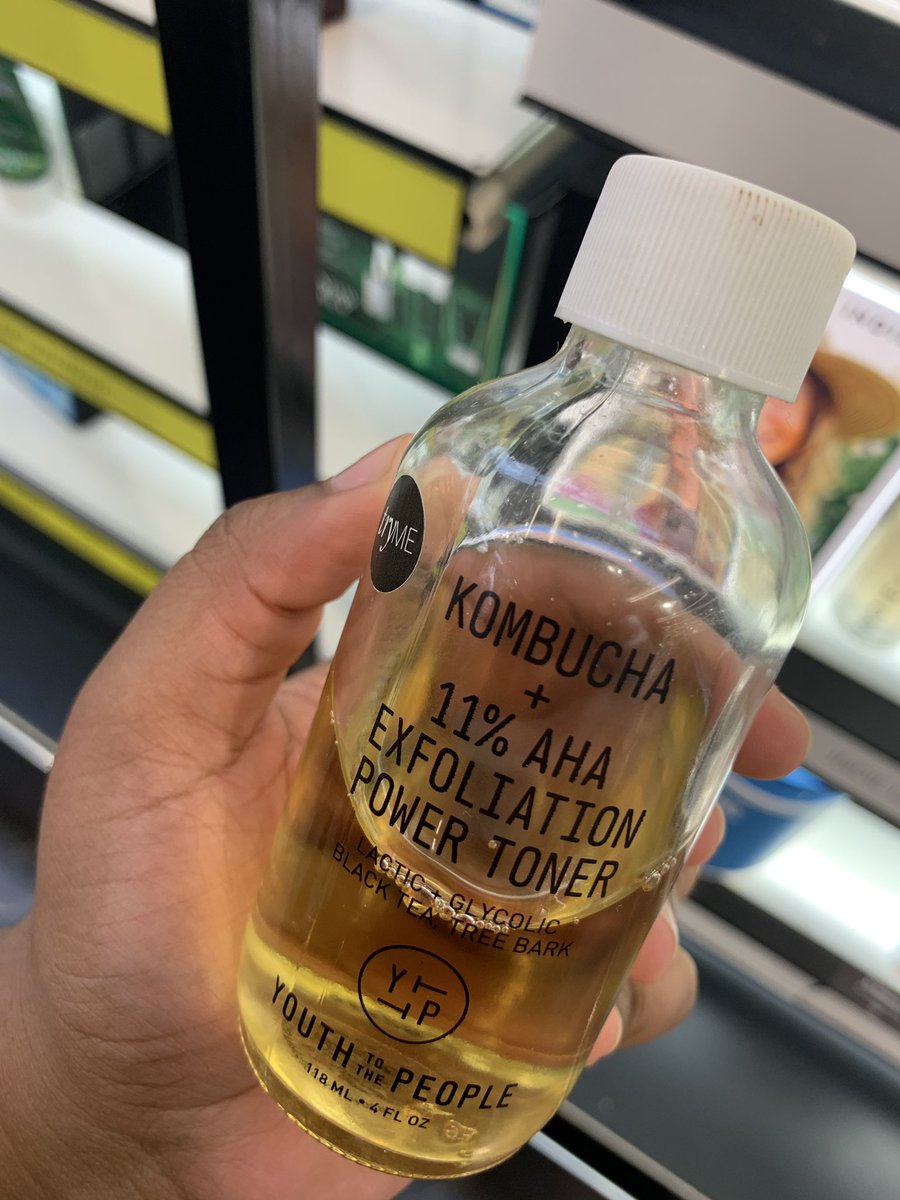 Youth To The People Kombucha + 11% AHA toner. $38. Lactic and glycolic acids work to smooth your skin’s texture literally overnight. I observed a noticeable difference in the size of my pustule overnight. Also beneficial for hyperpigmentation. Avoid if you have sensitive skin