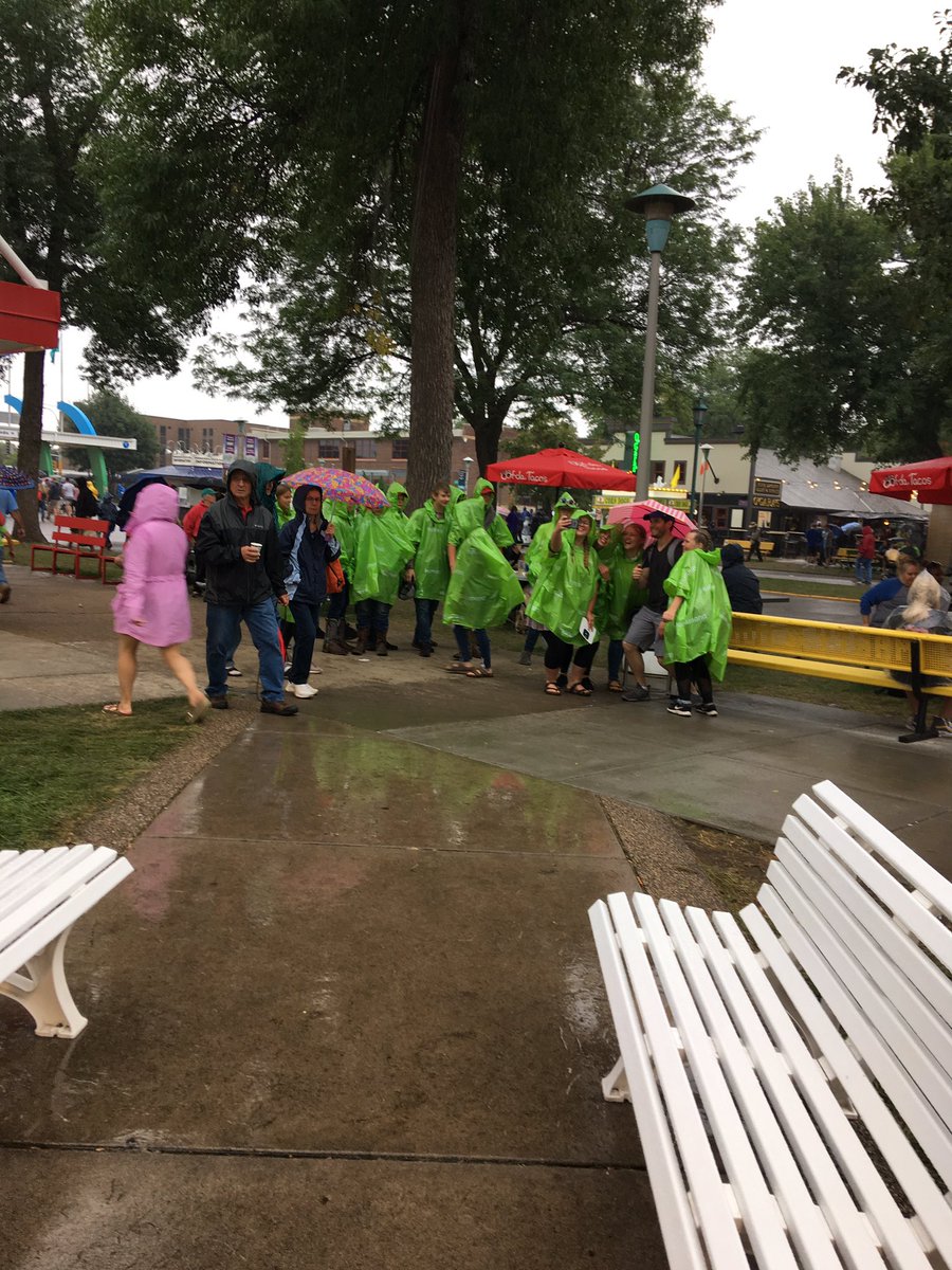 It is dumping down rain and someone in Humana’s poncho marketing department is a genius