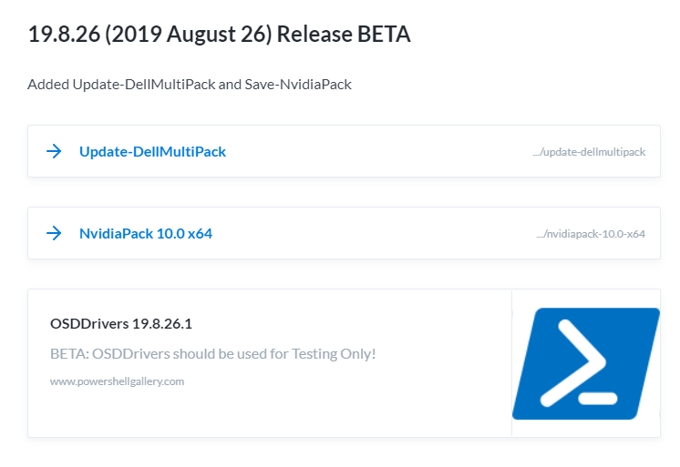 SeguraOSD's tweet photo. #OSDDrivers 19.8.26 BETA now has Nvidia Windows 10 Drivers https://t.co/Zb4ewvKJ3A
6 #NvidiaPack Drivers (2.42GB) = 9700 Windows 10 x64 Clients in my Enterprise
Now to work on the CM Documentation! #OSDeploy #ConfigMgr #MDT https://t.co/AytmGNBp3K