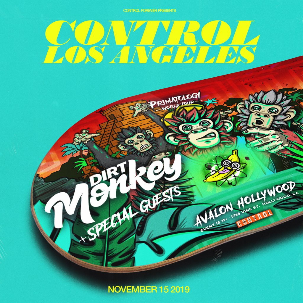 controlforever's tweet image. JUST ANNOUNCED! @dirtmonkeymusic Primatology World tour is making its stop at #Control_LA November 15! 🐵 🐵 Get your early-bird tickets NOW before it's too late. 🎟️🎟️

TIX 👉 controlforever.com/events/

⁠