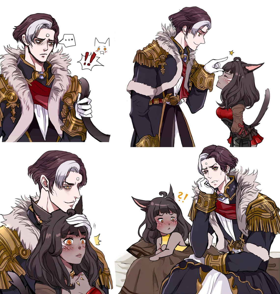 emet-selch x wol tiny ship art ( she might get a heart attack at this rate ...