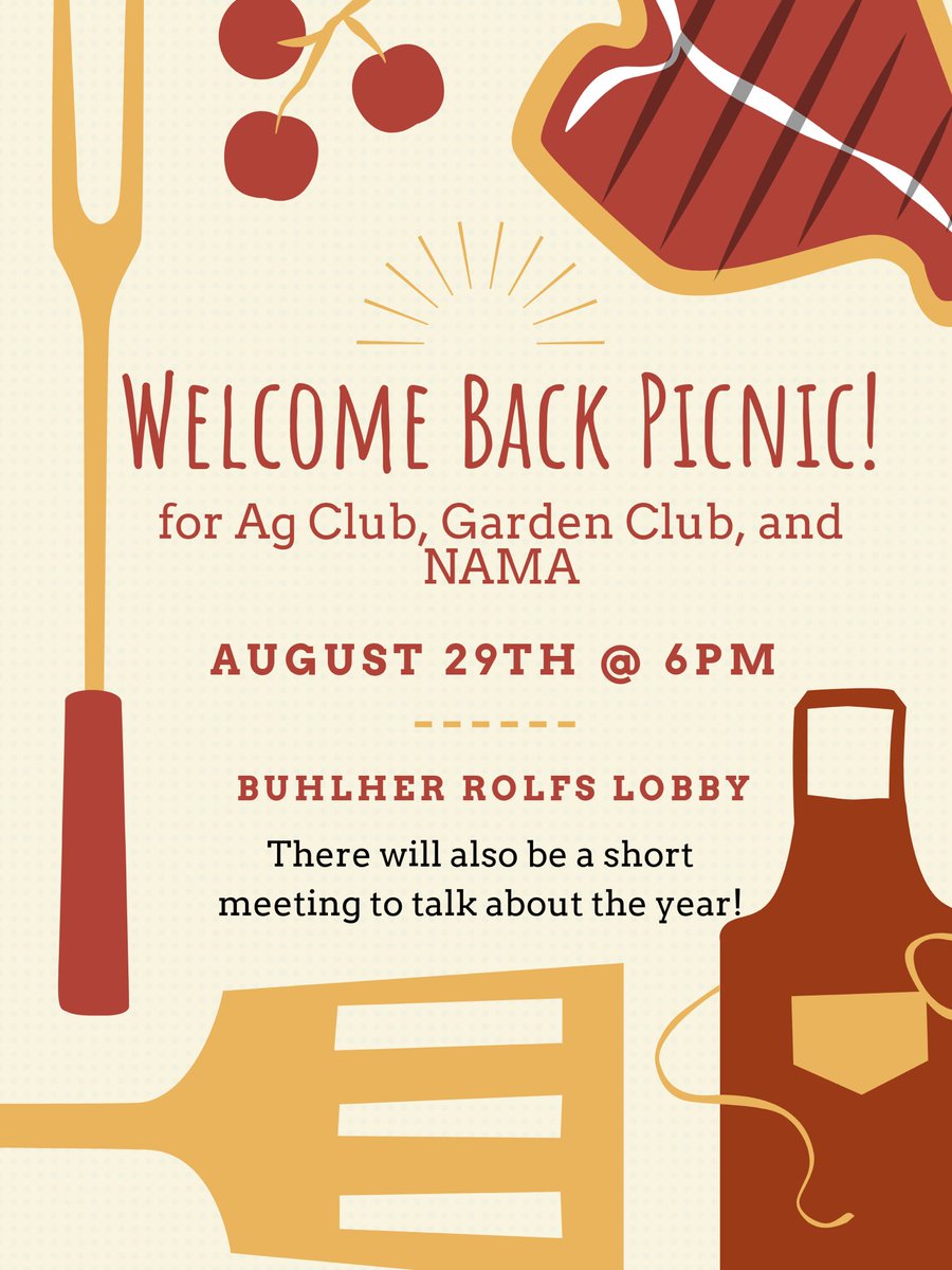 MsideAgClub's tweet photo. Come join us Thursday for our welcome back picnic! https://t.co/9hx6YJ5Oiq