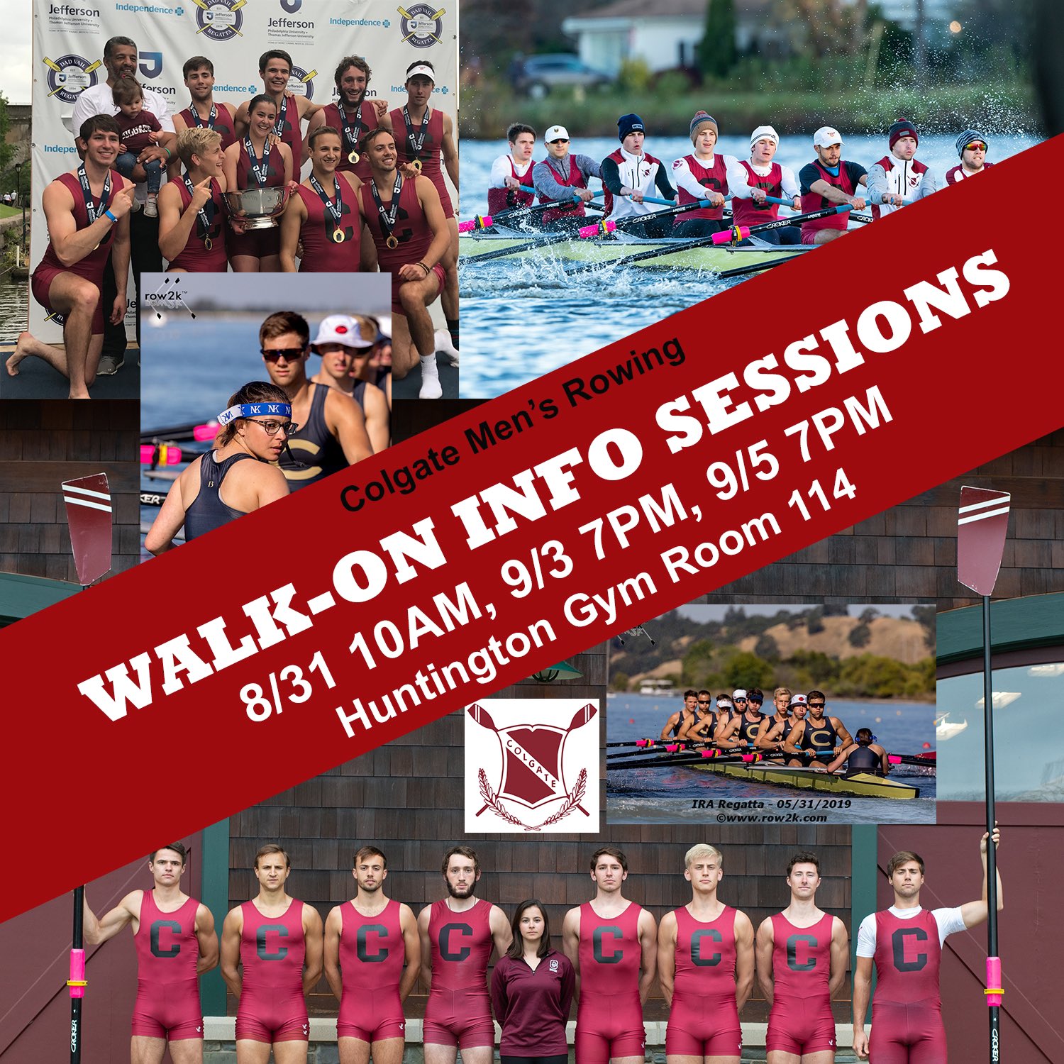 Colgate Men's Rowing on Twitter "Info sessions for those interested in