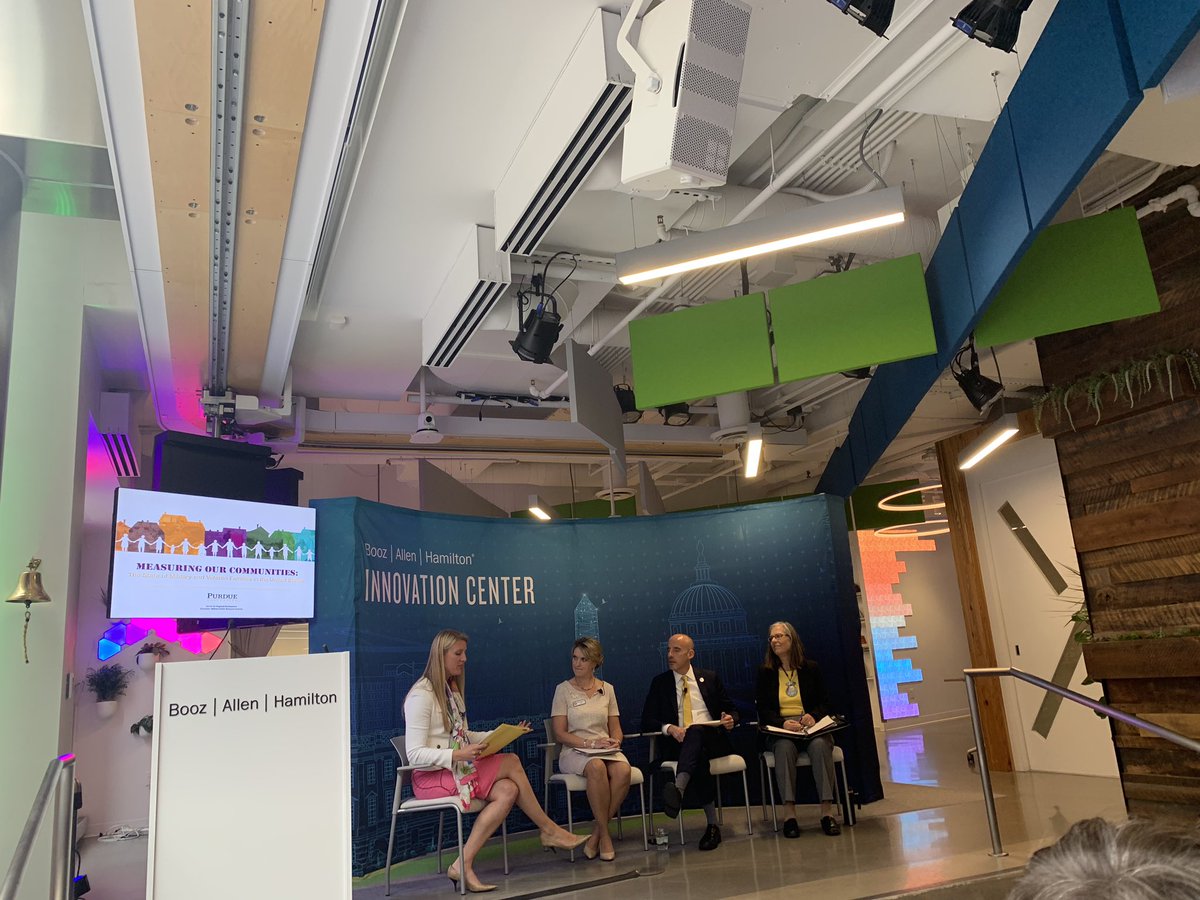 BesaPinchotti's tweet photo. Data: Collect it. Share it. Use it. A key theme at the @MFRIPurdue #MeasuringCommunities report launch @BoozAllen #DataDriven https://t.co/nkzHomPLyJ
