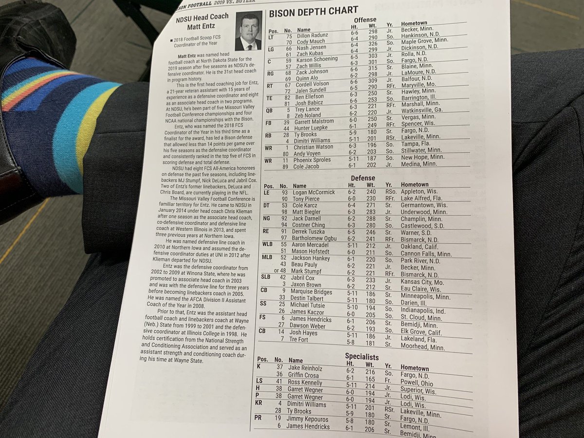 Ndsu Football Depth Chart