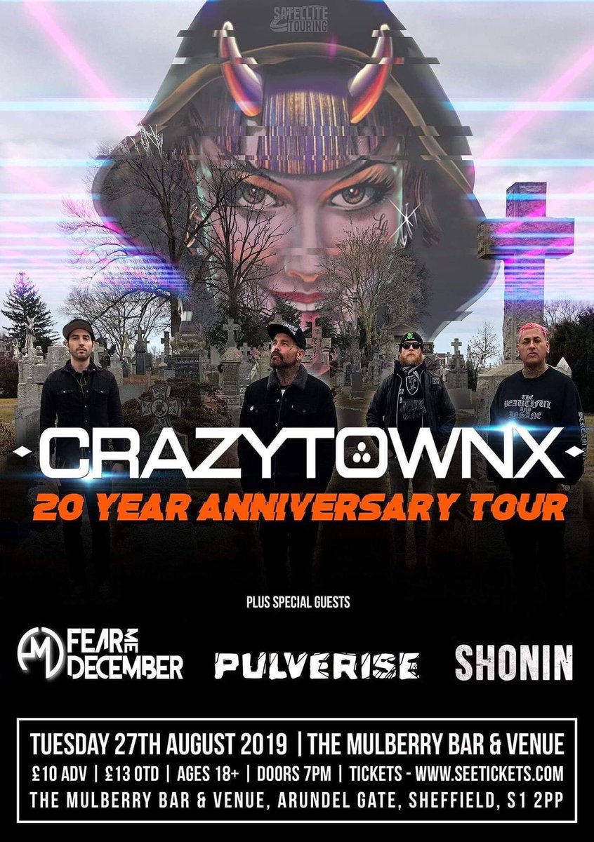 PulveriseUK's tweet photo. WHOOAAAA!!!
GUYS! WE’RE PLAYING WITH @CrazyTownBand TOMORROW!!!
HELL YES!!!

Join @FearMeDec, Shonin and us, in getting the party started at @mulberry_the in #Sheffield tomorrow! YASSS!! 

We can pop you on our guestlist for half price tickets, just holler! Yassss! https://t.co/yP0FriWLRp