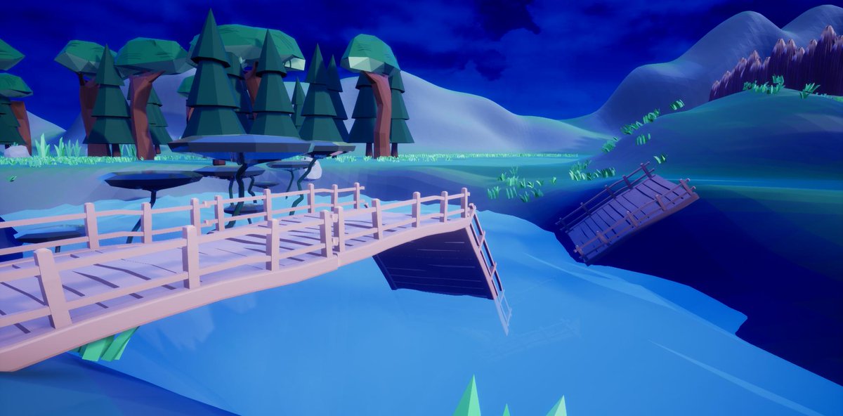 NoodleIsEndless's tweet photo. Just realised that I've forgot to model pillars for the bridge, so instead of wasting time adding them, I broke the bridge. 😇

#bigbrain #lifehack #screenshotsaturday #indiedev #gamedev #BannerLight https://t.co/bqwMk8o6ZI
