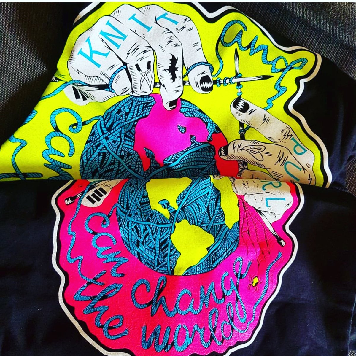 skeinheadknits's tweet photo. Look at this epic photo of a #Skeinhead bundle! Didnt preorder one but would still like some neon knitted goodies in your life? Hit up our Etsy as they're still available to purchase! 💜
https://t.co/XTai4yUsAT 
#knitagram #crochetagram #knittinginspo #crochetinspo #knitsharelove https://t.co/vZXPBwMcGv