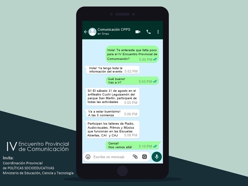 fguillesaavedra's tweet photo. #Importante| Se viene una nueva edición del Encuentro Provincial de Comunicación. Será el próximo sábado 31 de agosto. #ComunicaciónCPPS #YoTomoLaPalabra 
@UrtubeyJM 
@miguelisaok https://t.co/c020Q4ikOQ