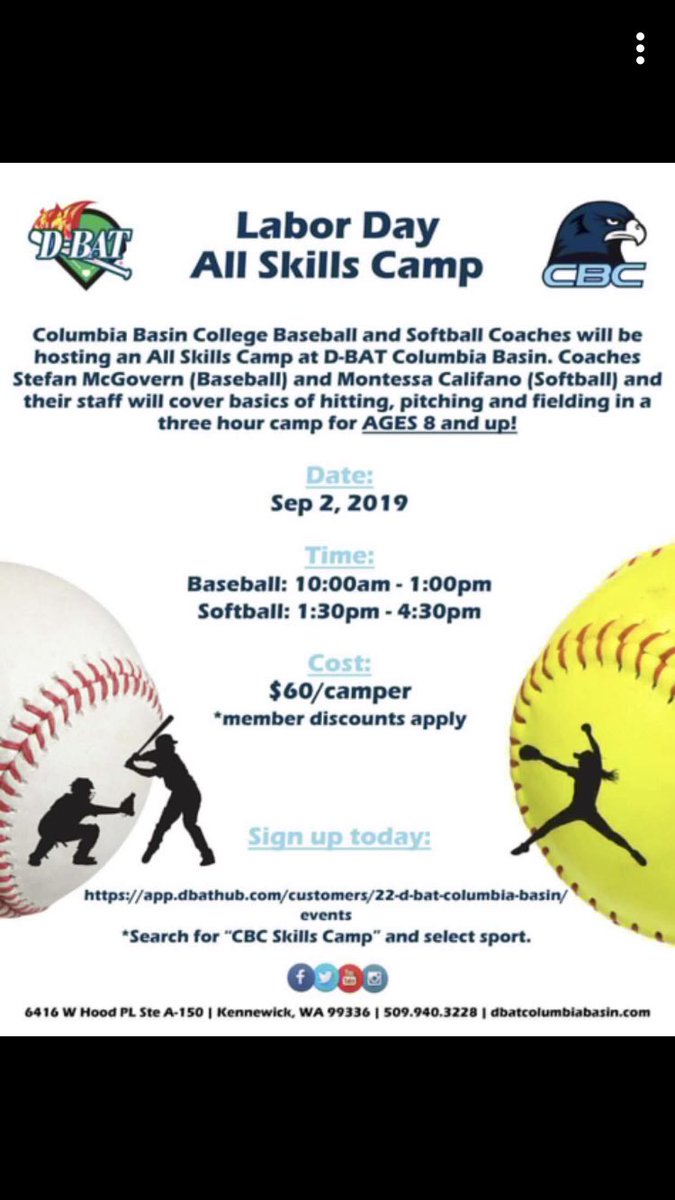 Skills Camp coming up on Sep 2 ages 8 and UP! Can’t wait to see you guys there!!!