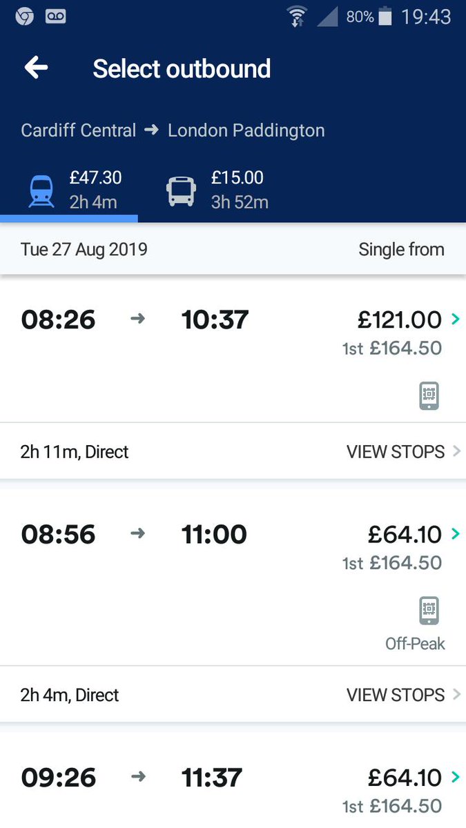 .<a href="/thetrainline/">trainline</a> Q for you - why does your app and Web site show 8.26 am CDF to LDN Paddington weekday train as a PEAK Cost?  Have been using this OFF PEAK train for years but now showing as PEAK? Screen shot attached?