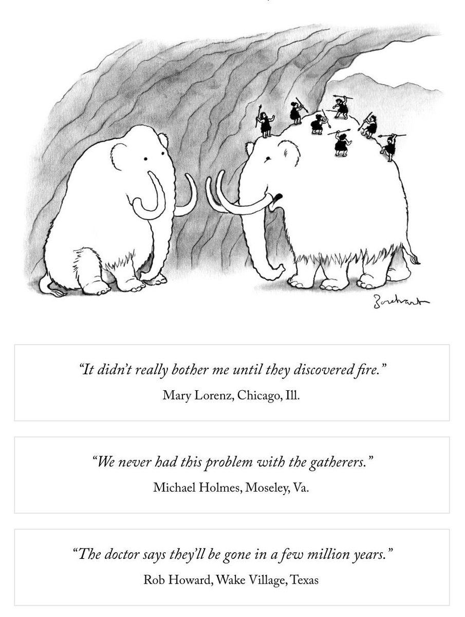 doc_nad's tweet photo. And the winning caption is...
My Entry in the New Yorker Cartoon Caption Contest #671 https://t.co/71K5oX9JyZ #DavidBorchart #TheNewYorker #cavemen #cartoon #CaptionContest https://t.co/tu3qjmAVrX